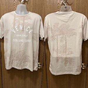 NWT Denim & Flower Ricky Singh Venice Locals Only Sun and Surf M Tan T-Shirt